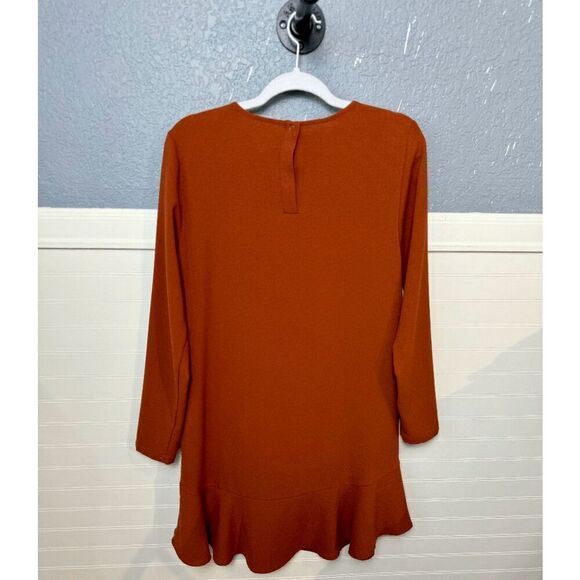 Mudpie Women's Brown Minimalist Casual U-neckline Snap Drop Waist Dress Sz Small - Picture 5 of 6